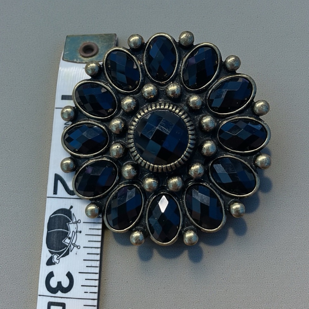 Signed Premier Black & Gold Statement Brooch/Necklace w Pin/Magnetic Closure - Picture 6 of 9